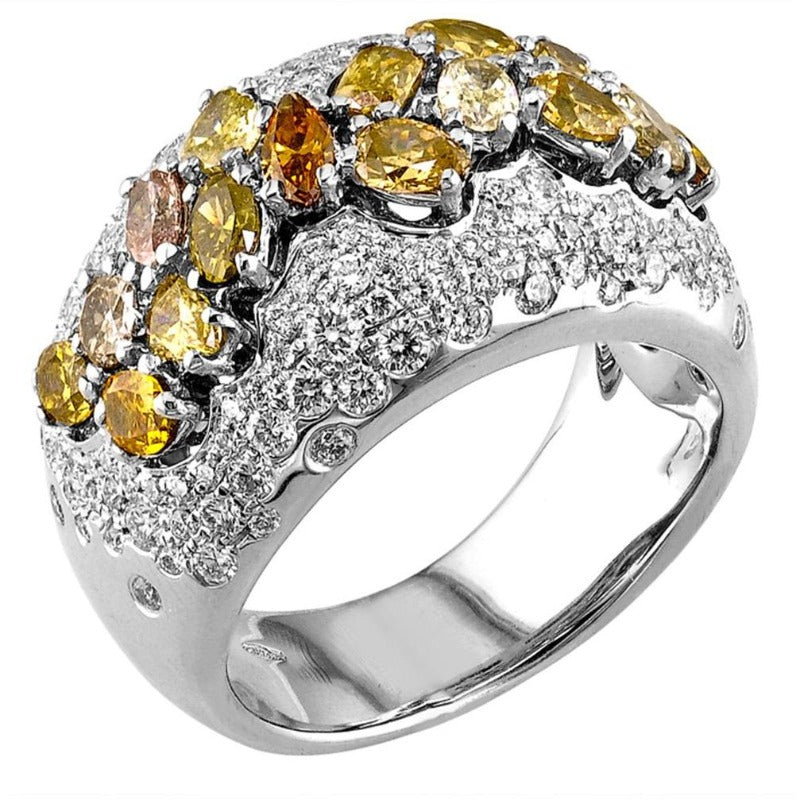 18kt White Gold Multi Diamond Ring – Classic Creations