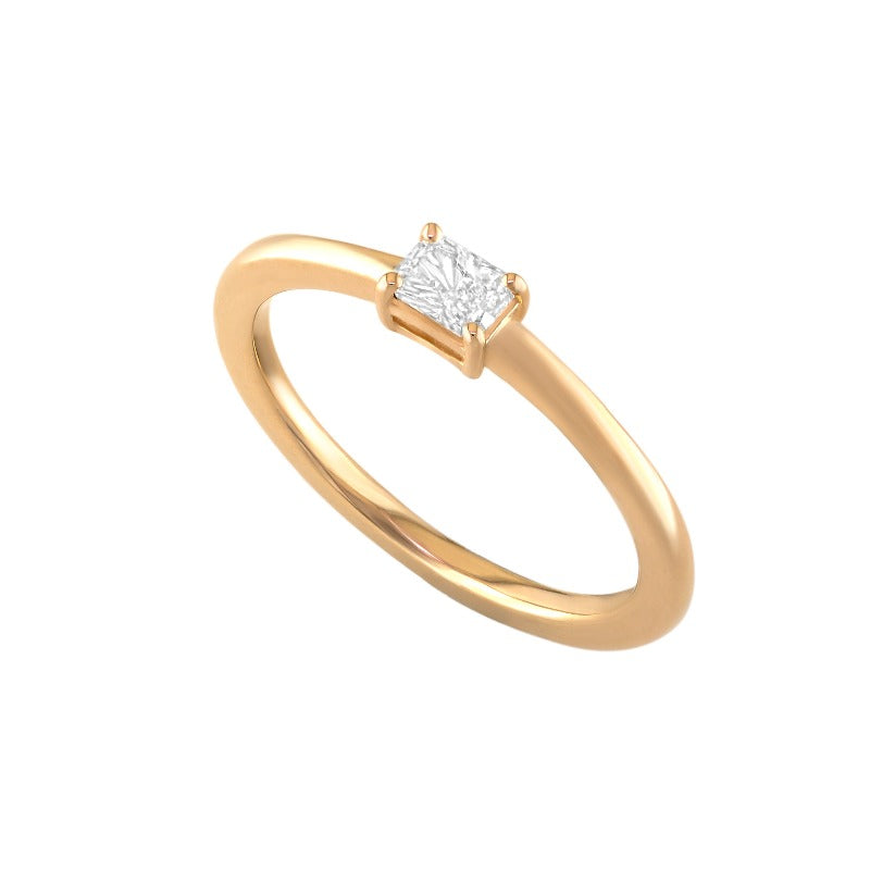 14kt Rose Gold Radiant Cut Diamond Ring