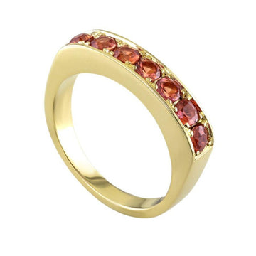 18kt Yellow Gold Orange Sapphire Ring