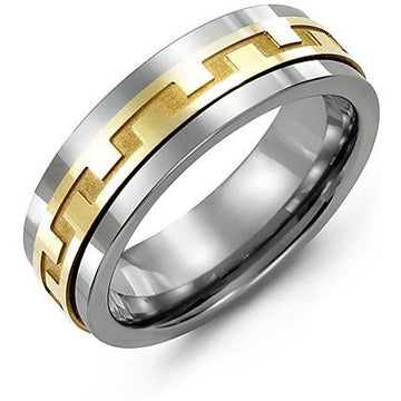 7mm Cobalt 14K Yellow Gold Ring
