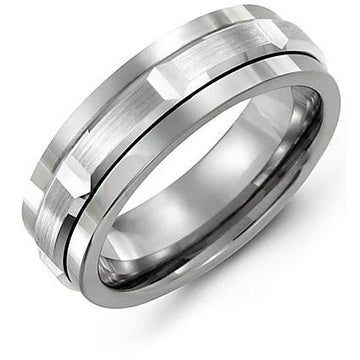 7mm Cobalt 14K White Gold Ring