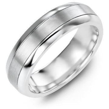8.5mm Tungsten Tiffany 14K White Gold Ring