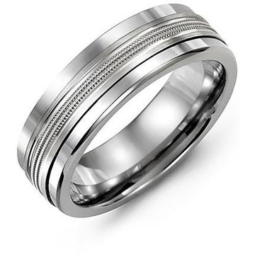 7mm Cobalt 14K White Gold Ring