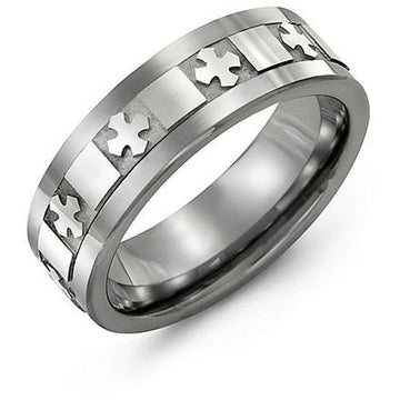 7mm Cobalt 14K White Gold Ring