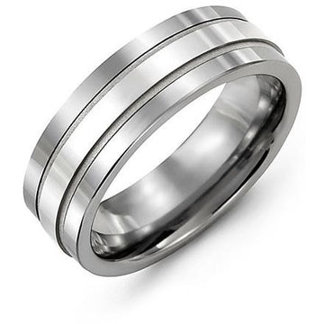 7mm Cobalt 14K White Gold Ring