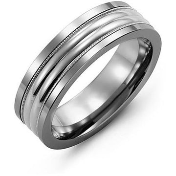 7mm Cobalt 14K White Gold Ring