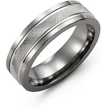 7mm Tungsten 14K White Gold Ring
