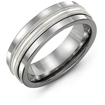 7mm Cobalt 14K White Gold Ring