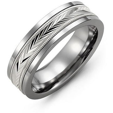 7mm Cobalt 14K White Gold Ring