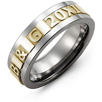 7mm Cobalt 14K Yellow Gold Ring