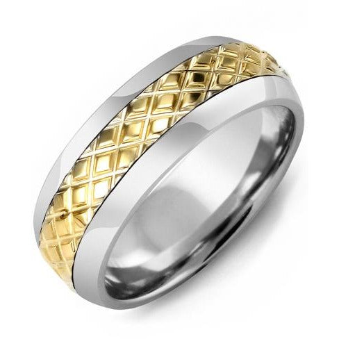 8.5mm Cobalt Tiffany 14K Yellow Gold Ring
