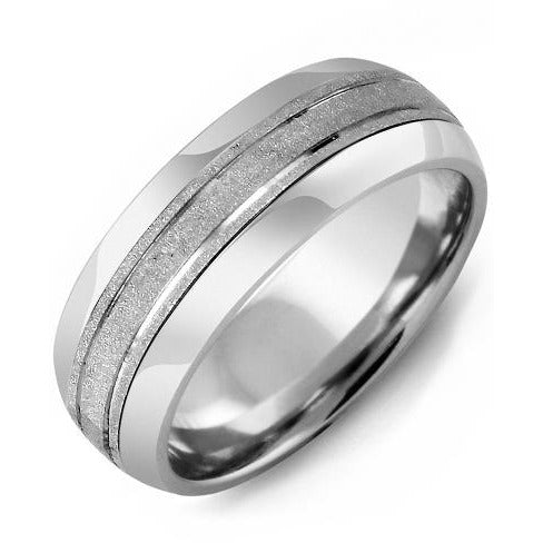 8.5mm Tungsten Tiffany 14K White Gold Ring