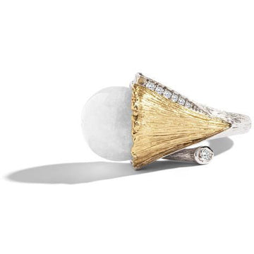 Michael Aram Butterfly Gingko Moonstone & Diamond Ring