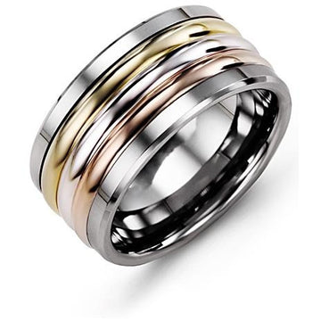 11mm White Gold 14K Yellow/White/Pink Gold Ring