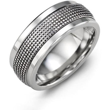 9mm Cobalt 14K White Gold Ring