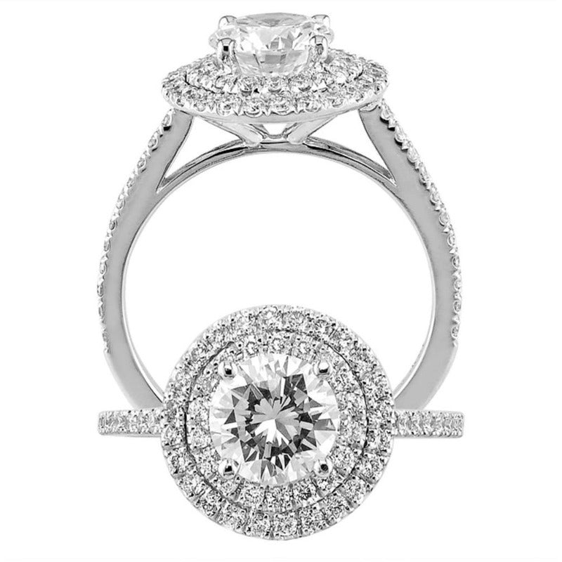 18kt White Gold Double Halo Engagement Ring