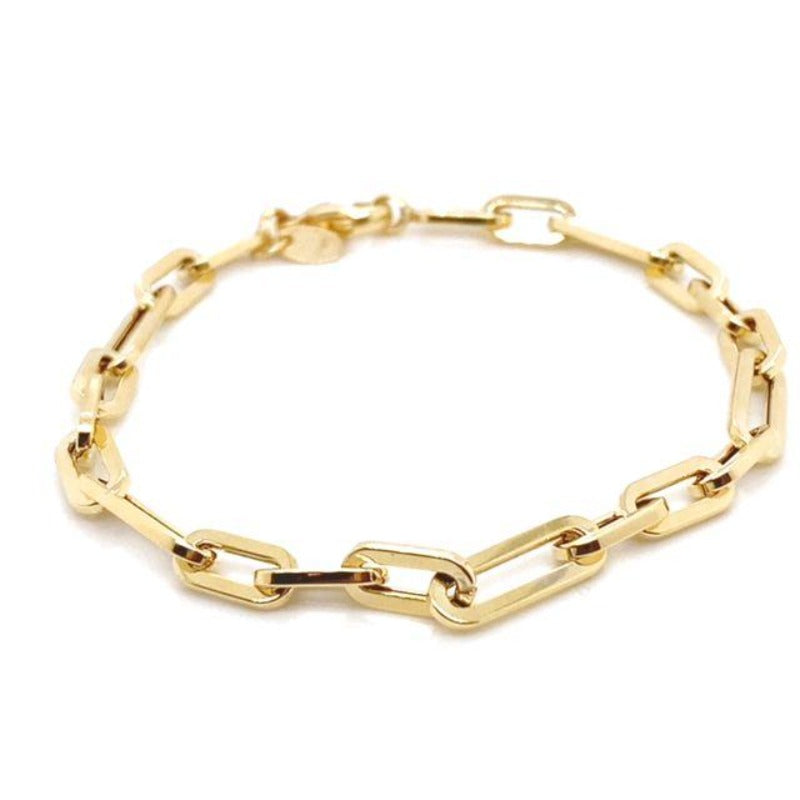 14kt Yellow Gold Small Big Paperclip Bracelet