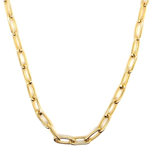 18kt Yellow Gold Paperclip Necklace