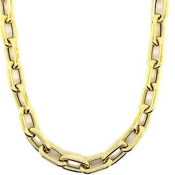 18kt Yellow Gold Puff Paperclip Necklace