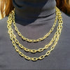 18kt Yellow Gold Puff Paperclip Necklace