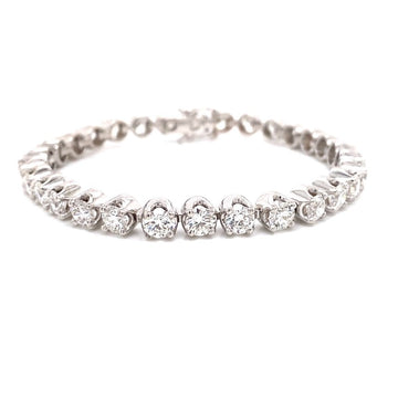 18kt White Gold 10.56ct Diamond Tennis Bracelet