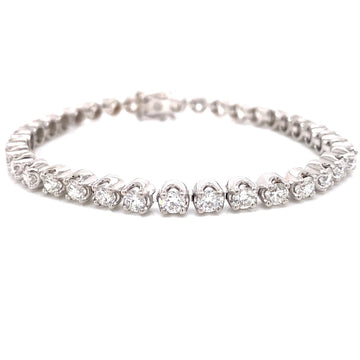 18kt White Gold 6.80ct Diamond Tennis Bracelet