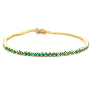 18kt Yellow Gold Emerald Tennis Bracelet