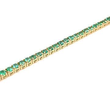 18kt Yellow Gold Emerald Tennis Bracelet